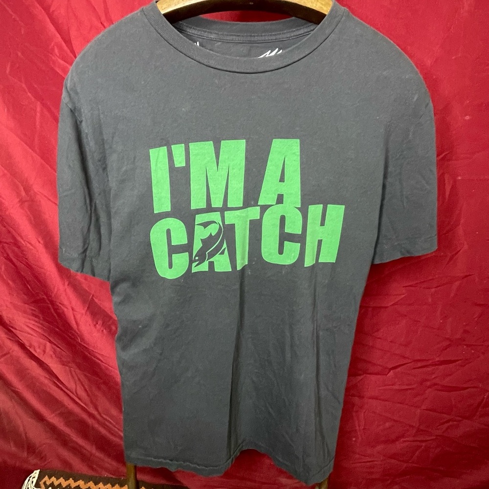 Vtg. American Eagle Outfitters “I’m A Catch” Fishing Single Stitch T-Shirt Large